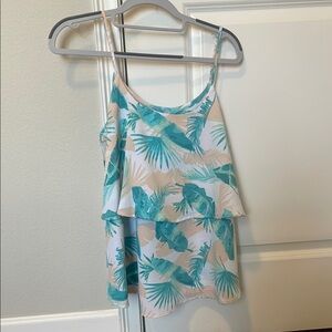 Tropical Print Layered Women's Top